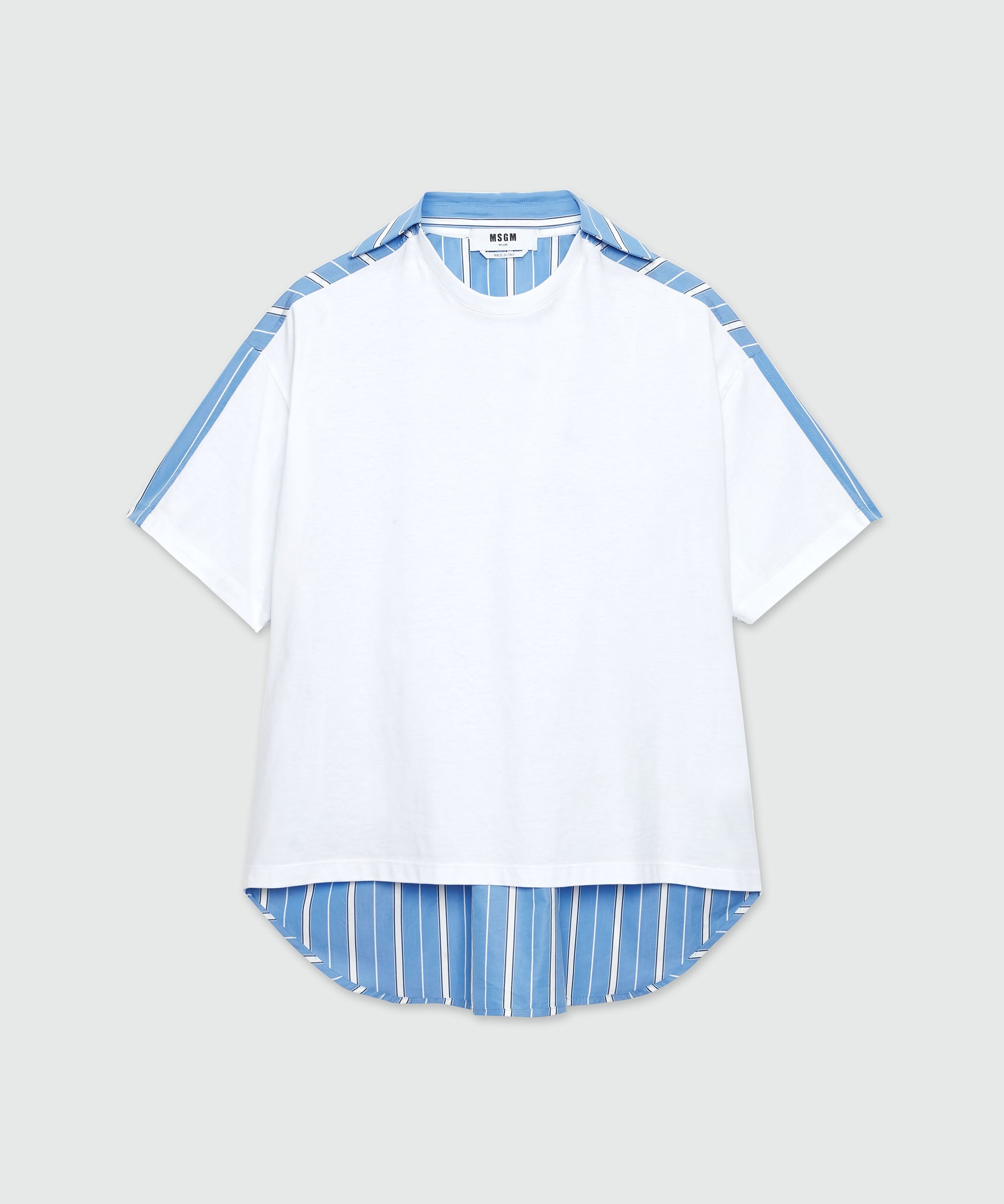 T-Shirt in mix of fabrics - 1