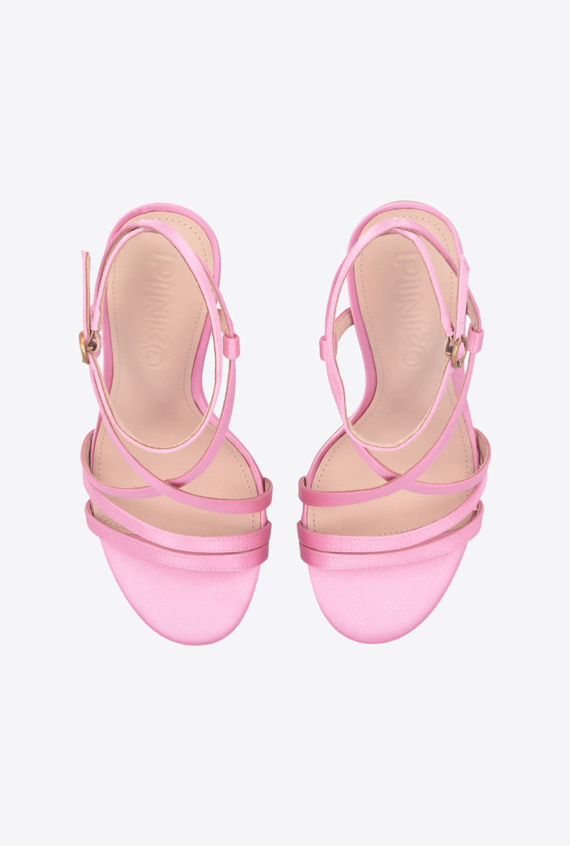 LOVE BIRDS HEELED SATIN SANDALS 8