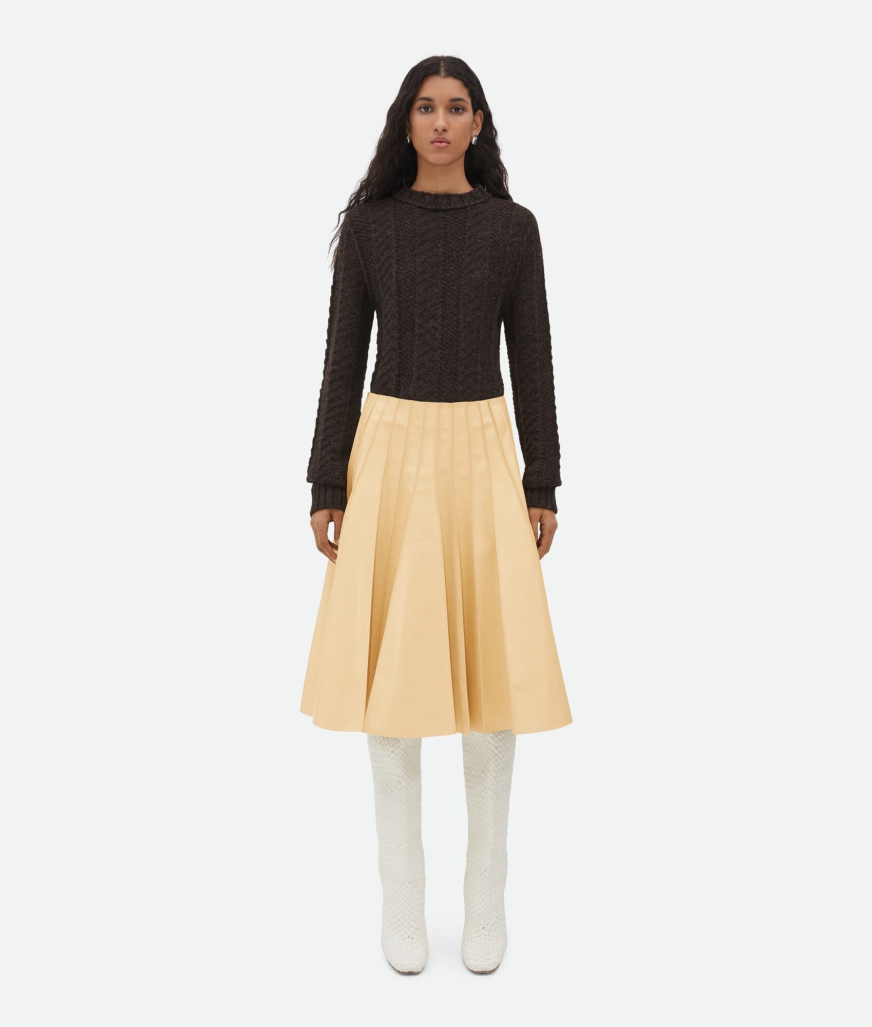 Leather Plissé Maxi Skirt - 1