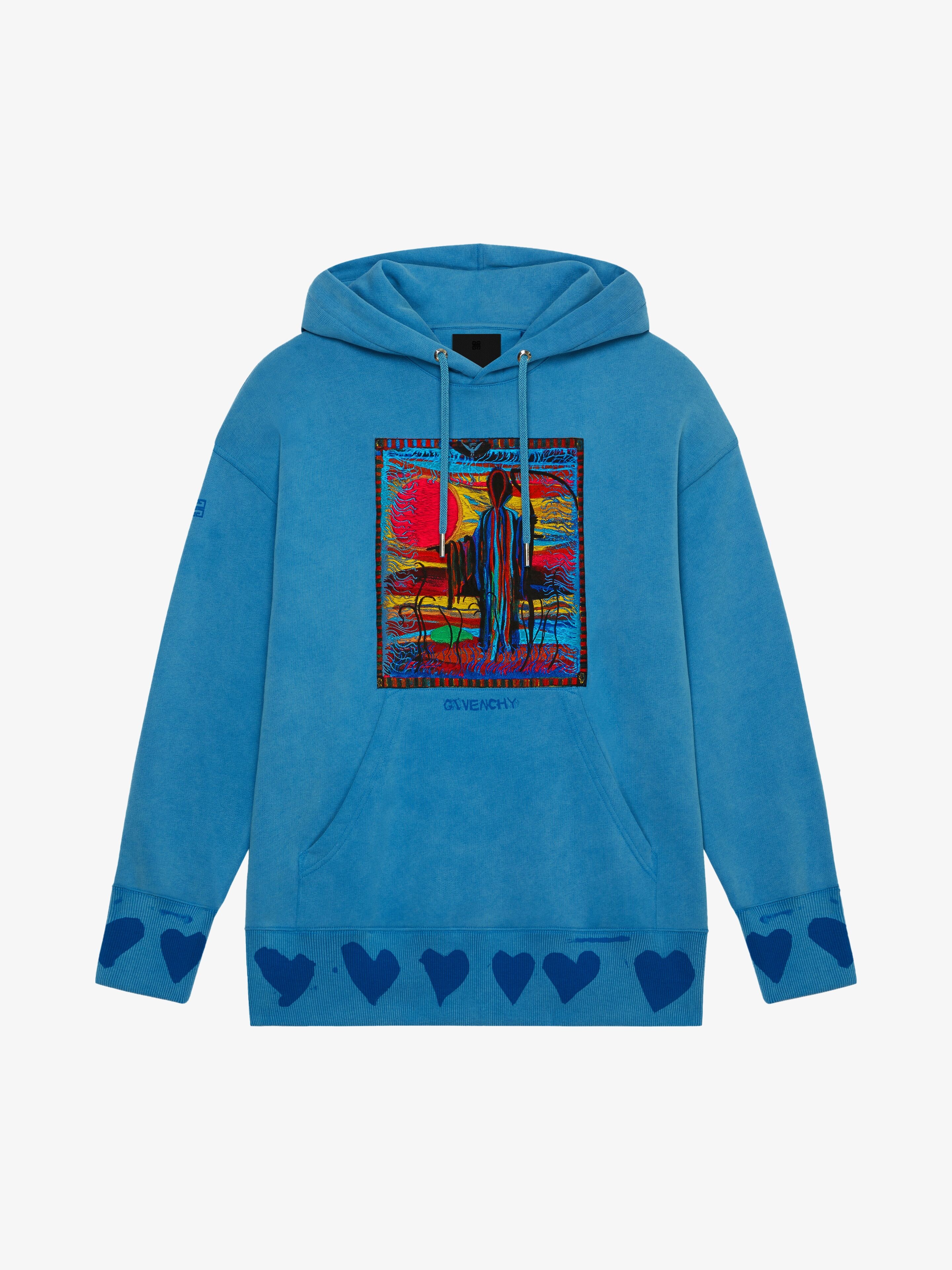 OVERSIZED HOODIE IN FELPA WITH REAPER EMBROIDERY - 1