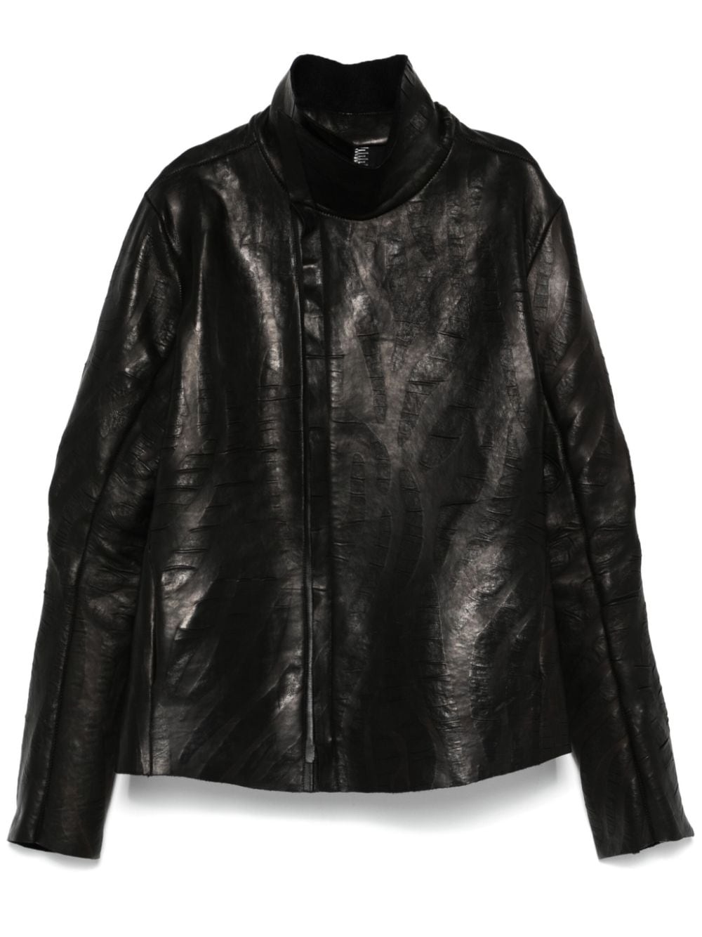 creased biker jacket - 1