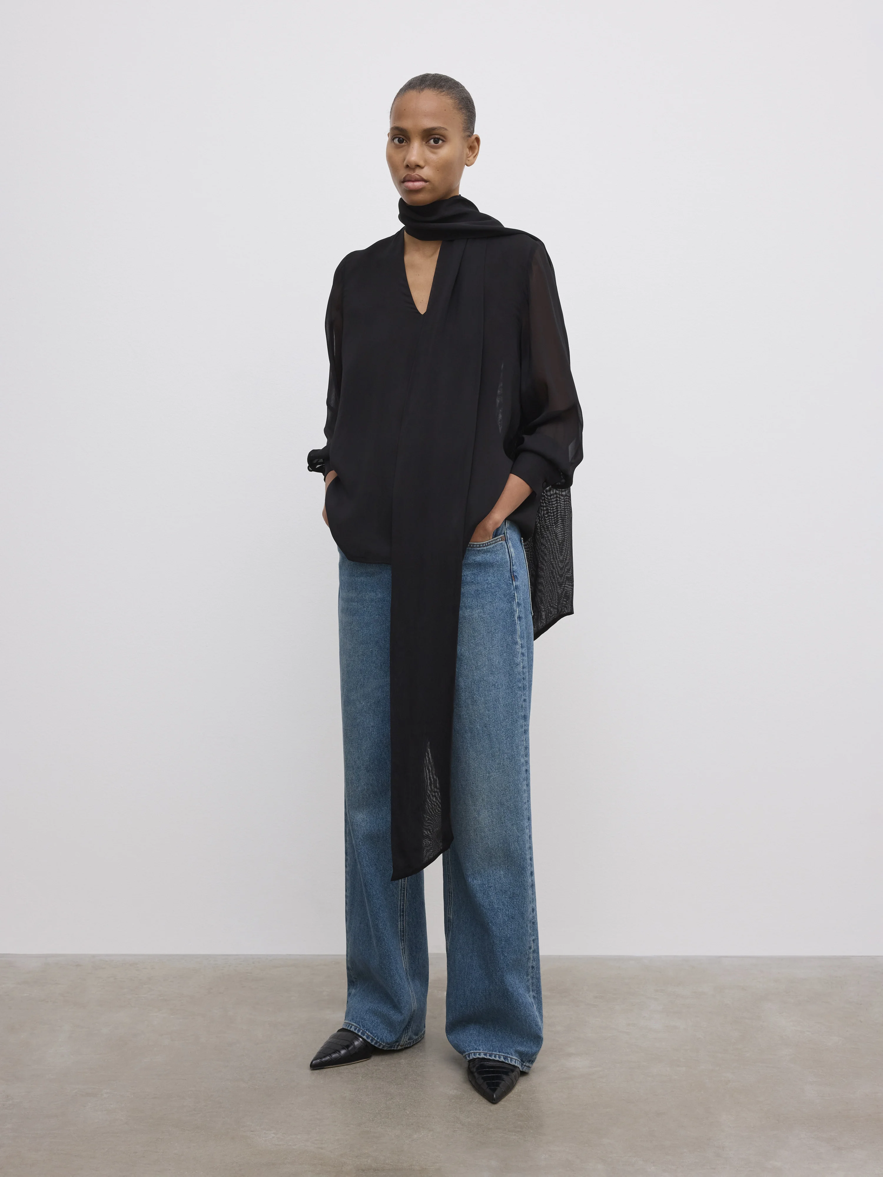 Chiffon Scarf Blouse - 1