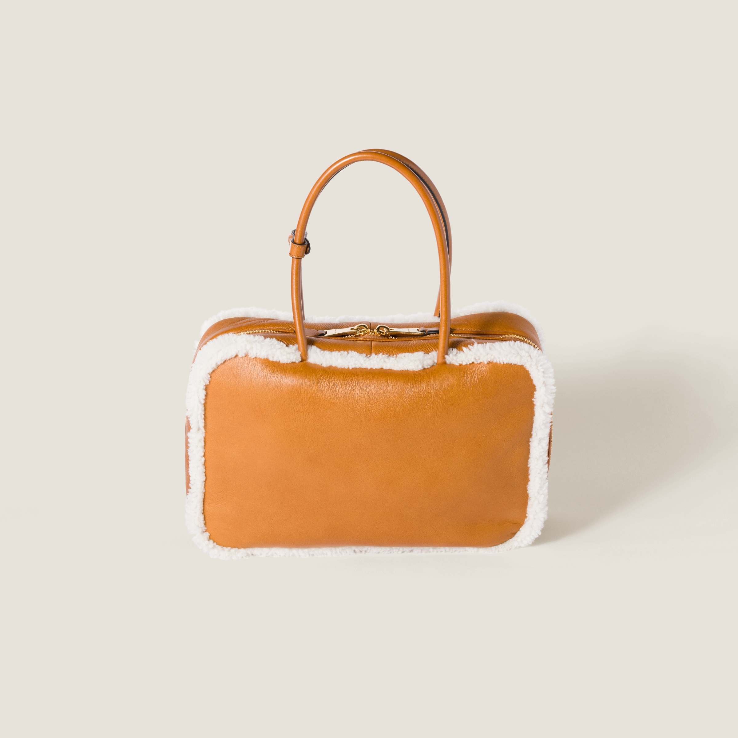 Beau shearling top-handle bag - 3