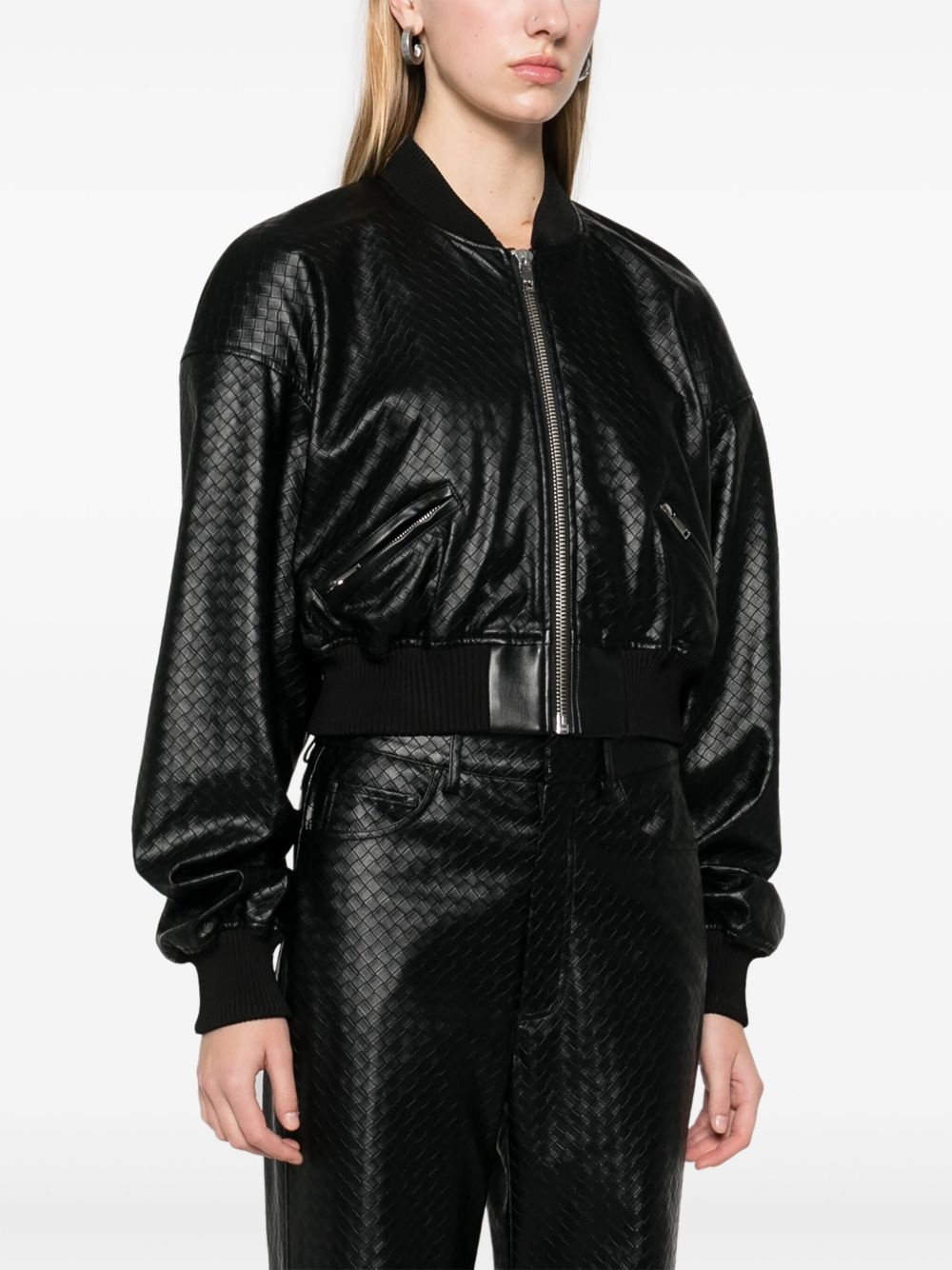 braided cropped bomber jacket - 3