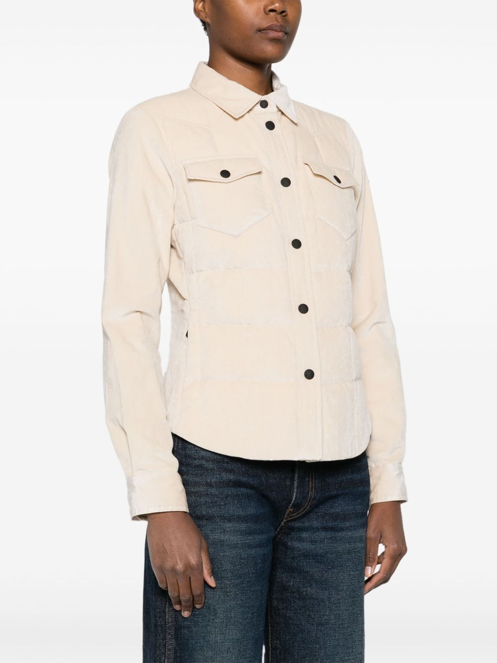 logo-patch quilted jacket - 3