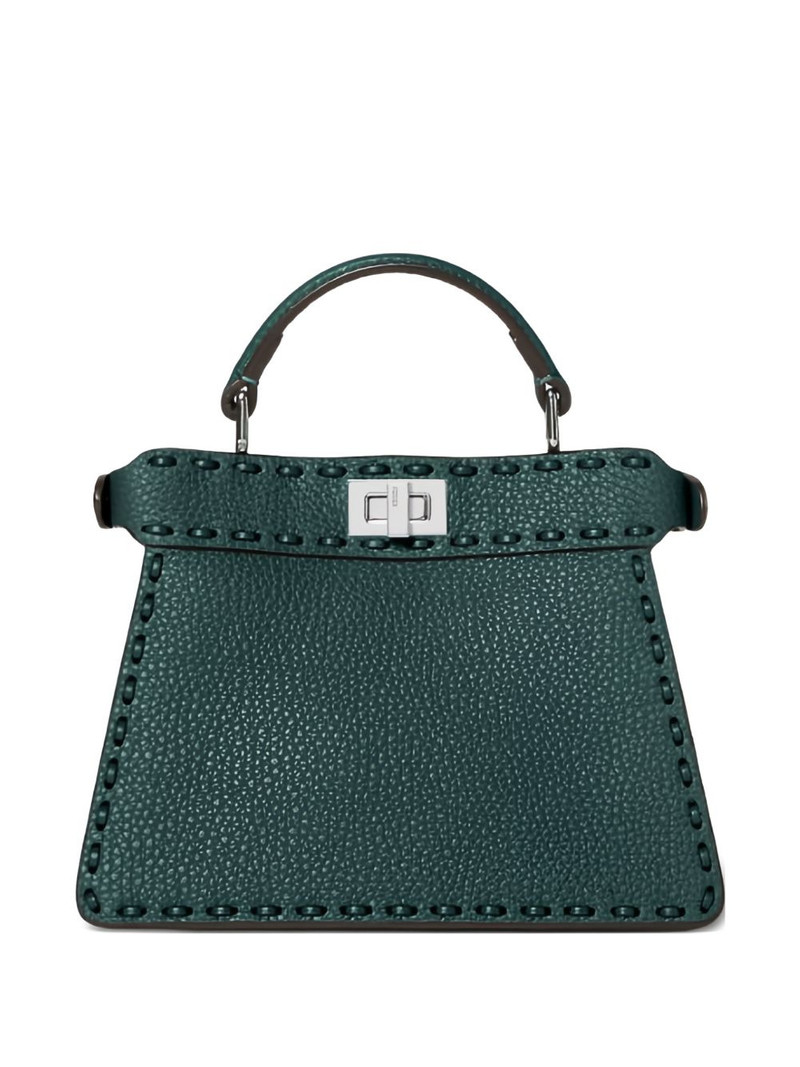 mini peekaboo stitch top handle tote bag 1