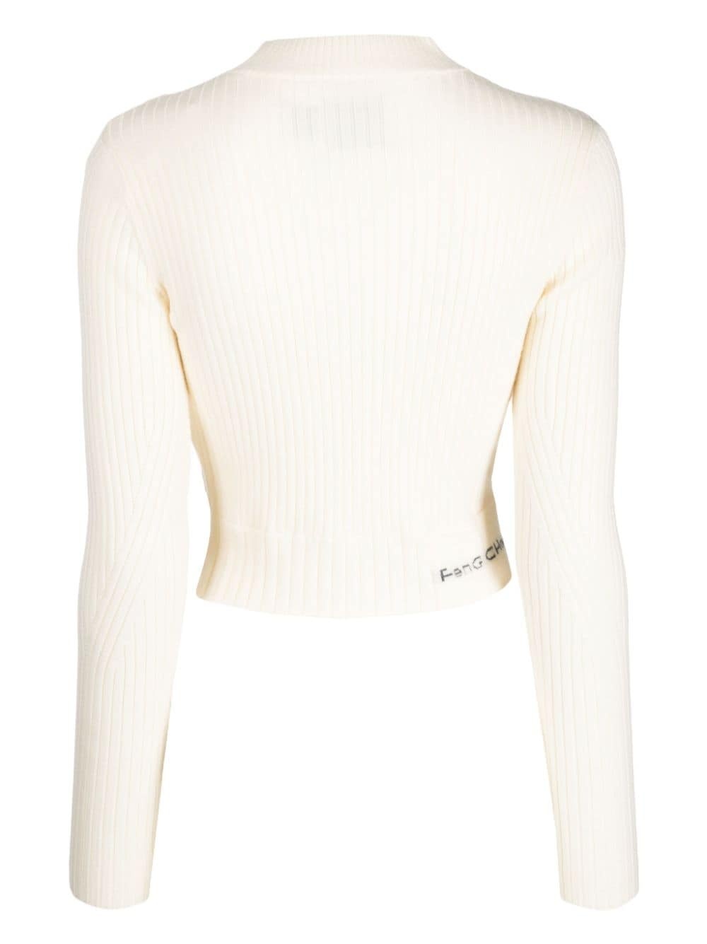 asymmetric ribbed-knit jumper - 2