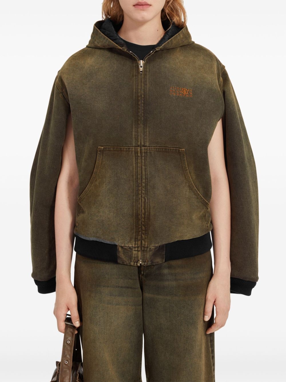 hooded denim jacket - 7