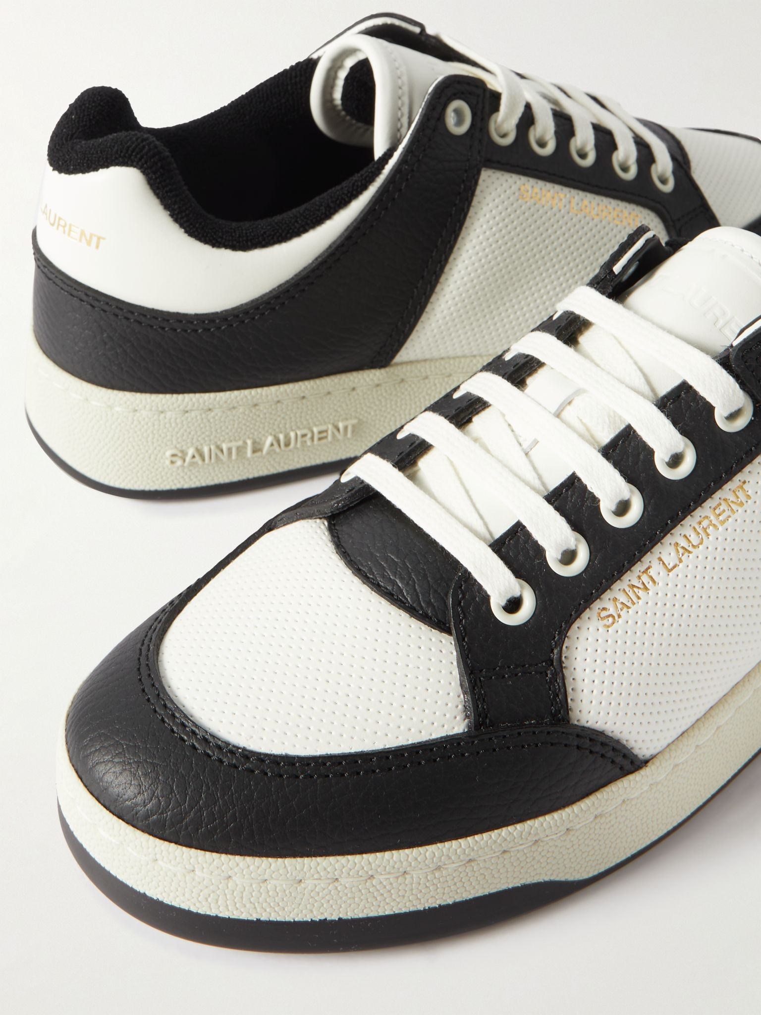 SL/61 Perforated Leather Sneakers White - 6