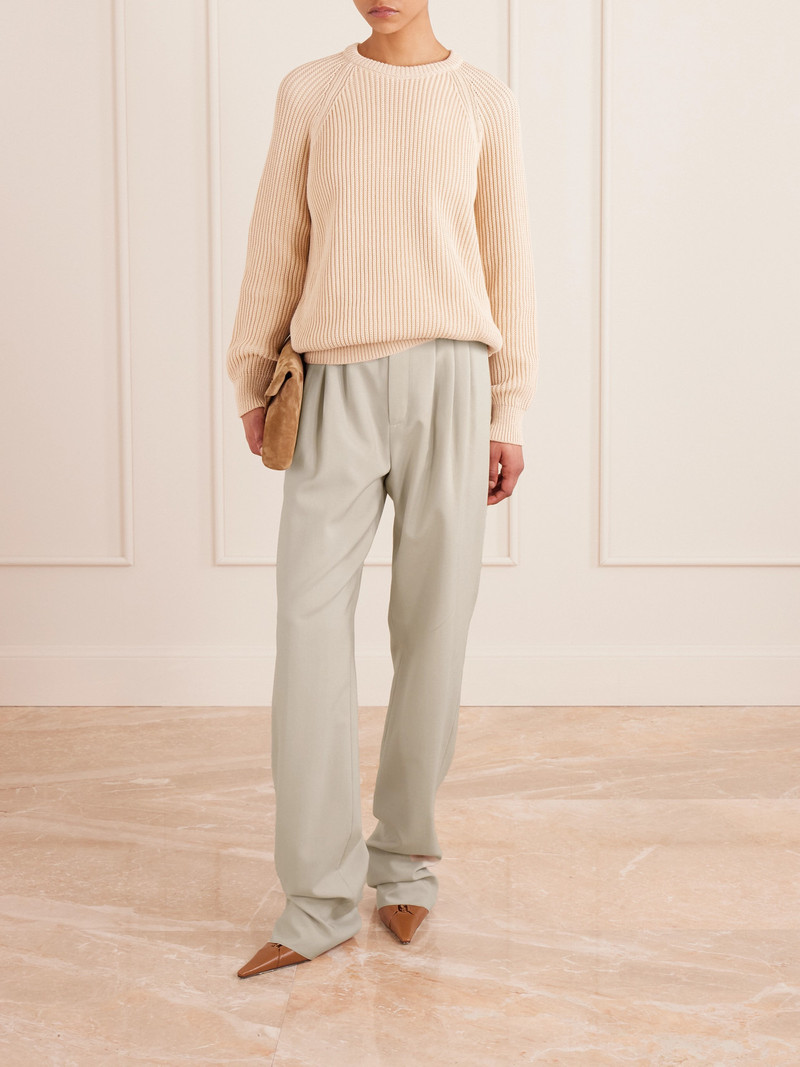 SAINT LAURENT Pleated Wool Straight-leg Pants outlook