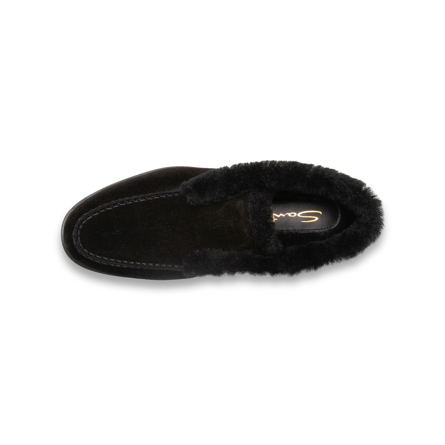 Women’s black suede desert boot with fur - 4