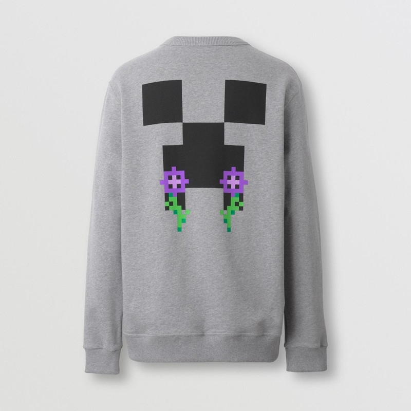 Monogram Motif Print Cotton Sweatshirt 6