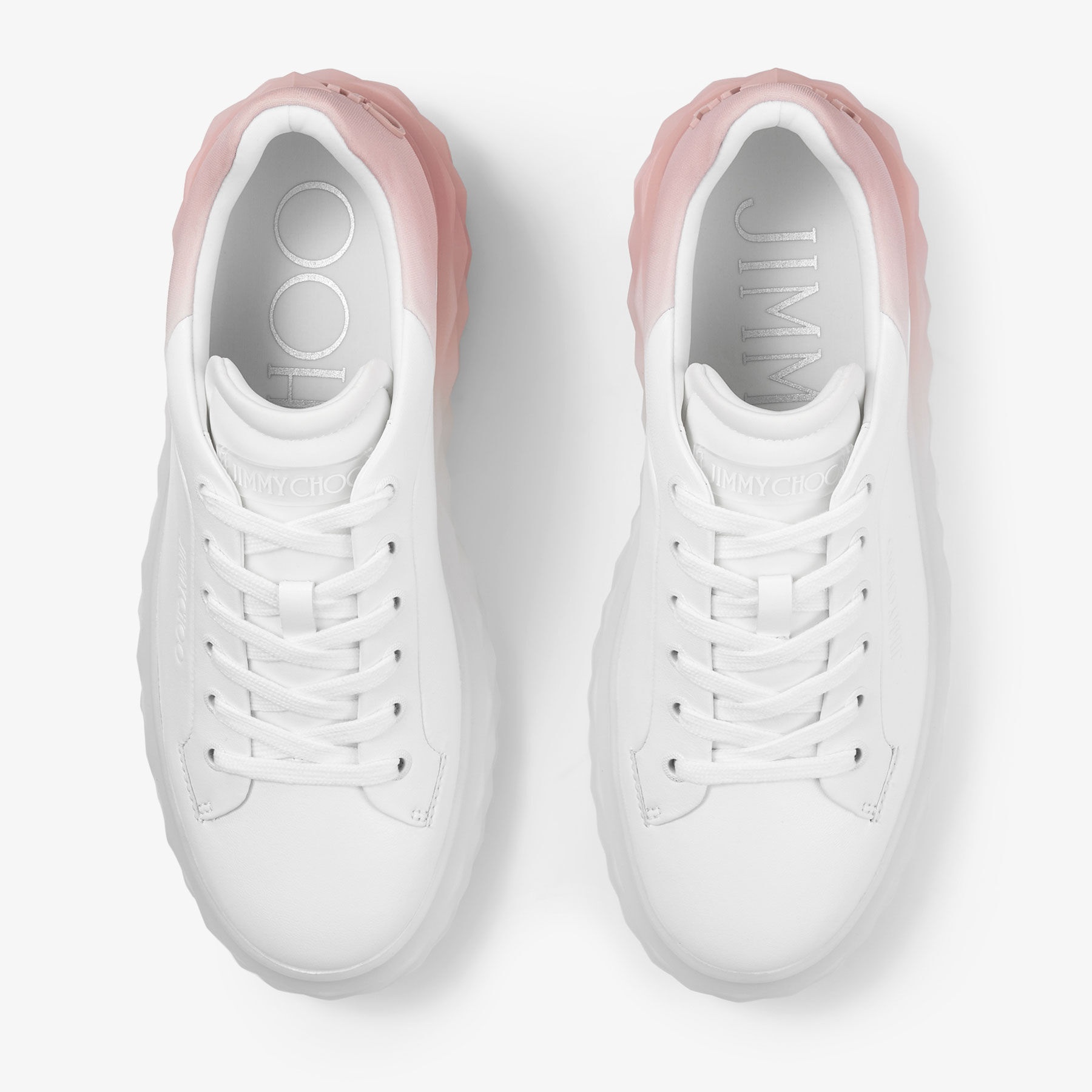 Diamond Maxi/F II
White and Macaron Leather Trainers with Platform Sole - 4
