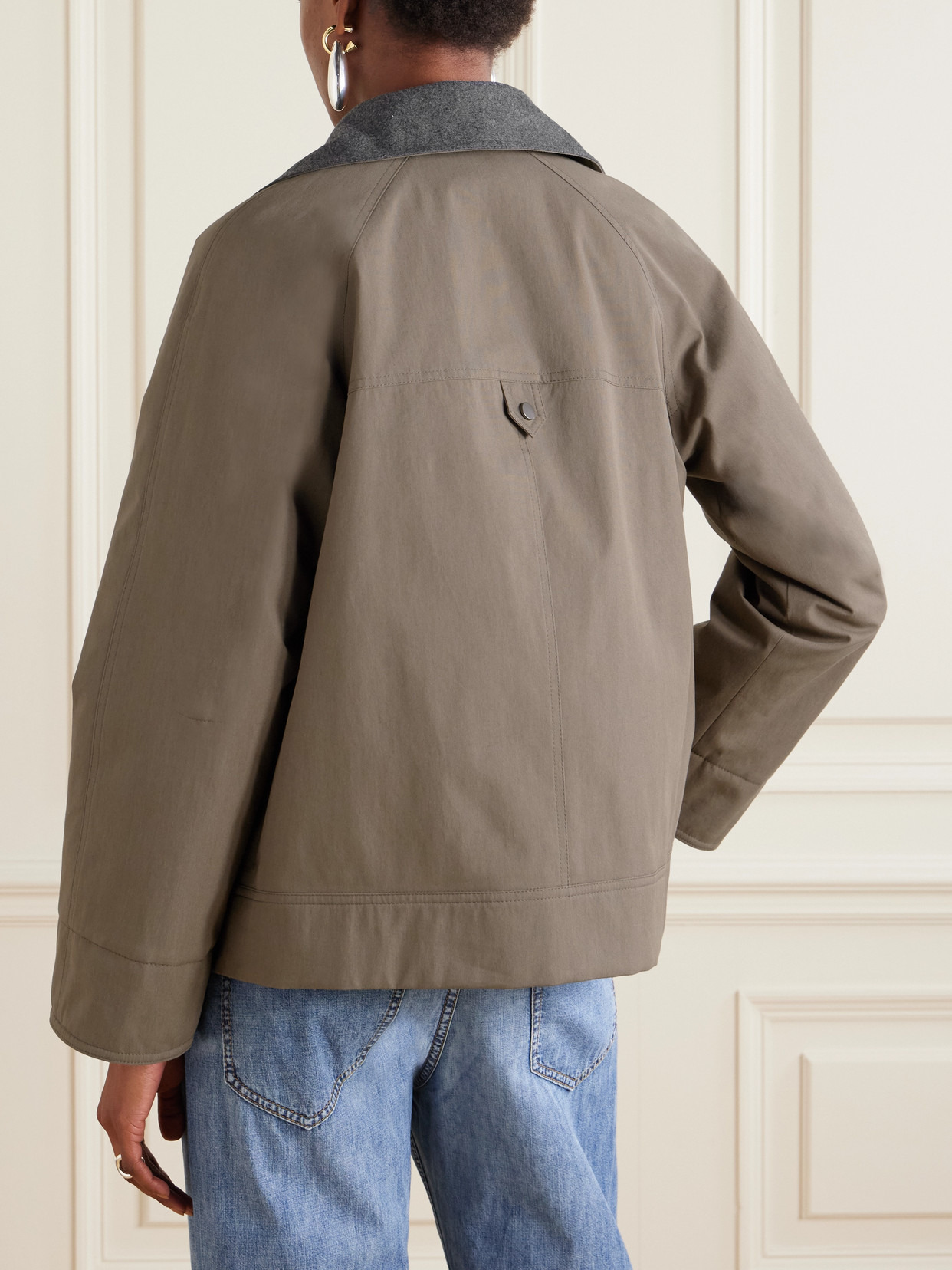 Bead-embellished Wool Felt-trimmed Padded Cotton-blend Jacket - 3