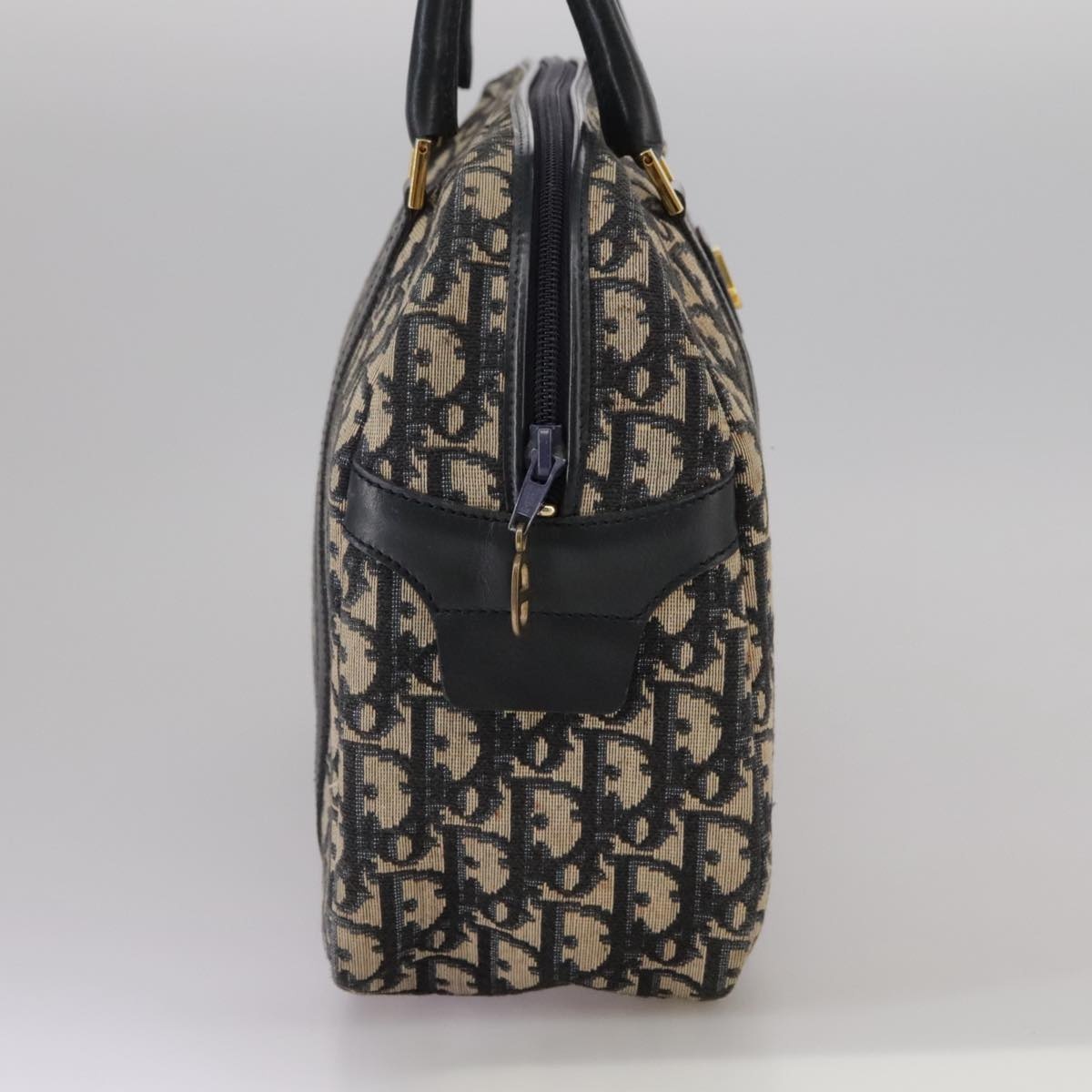 DIOR Trotter Canvas Hand Bag Navy Gold - 6