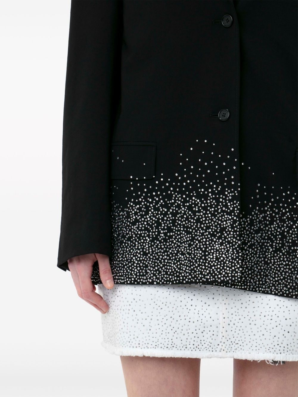 crystal-embellished single-breasted blazer - 4
