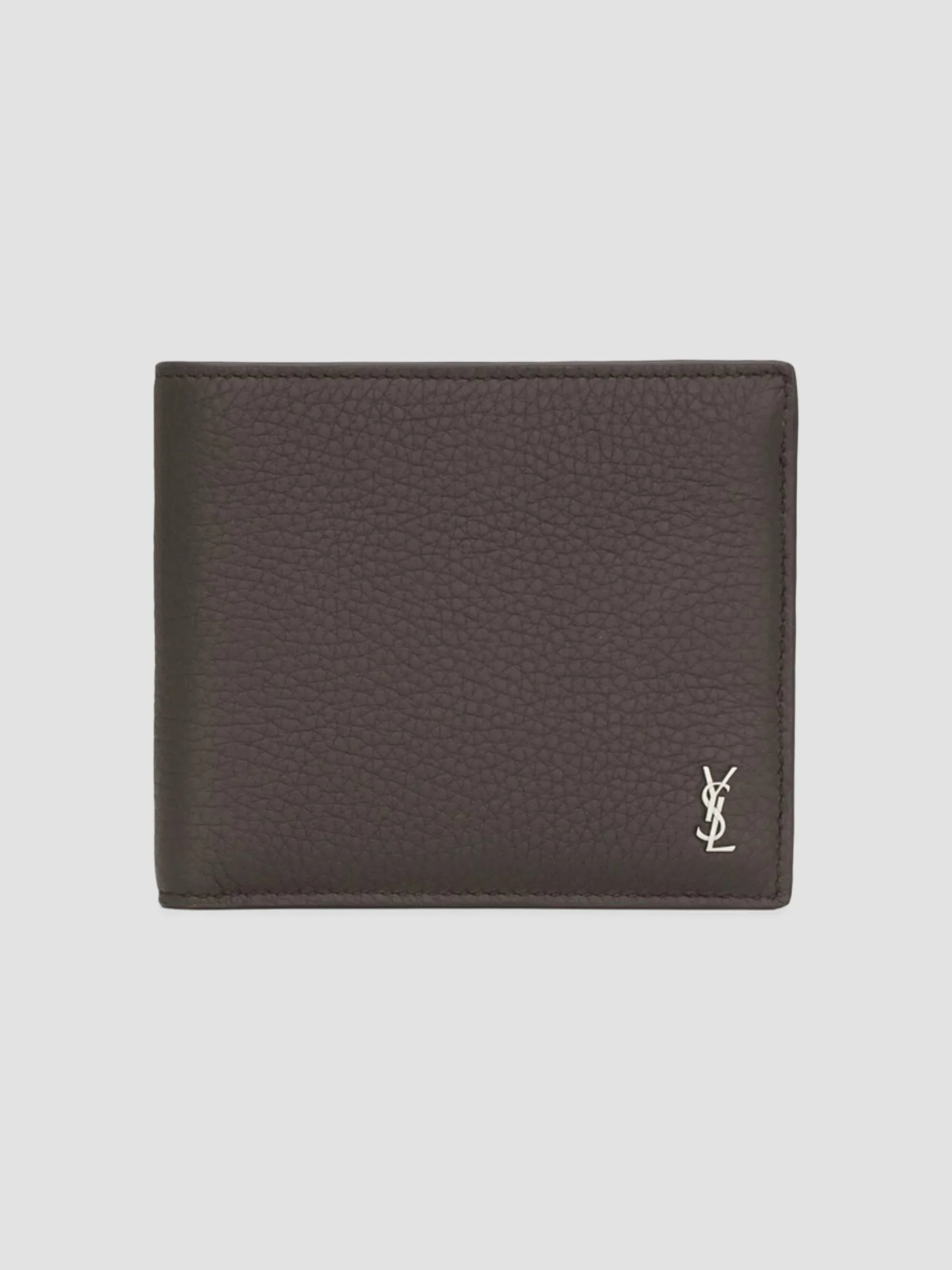 Men's Tiny Cassandre East-West Wallet in Grained Leather - Urban Grey - 1