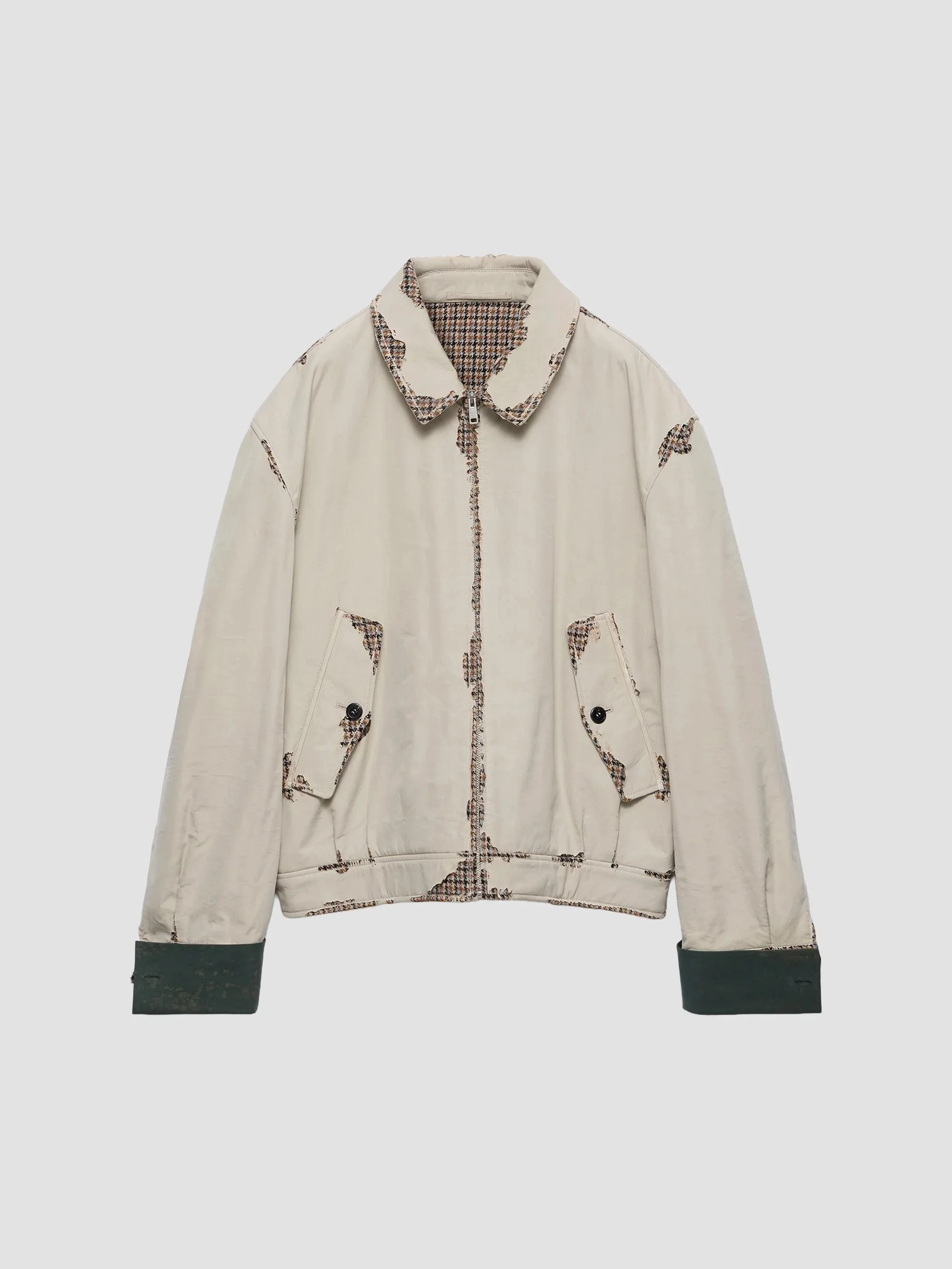 Men's Bonded Devoré Cotton Jacket - Beige Khaki - 1