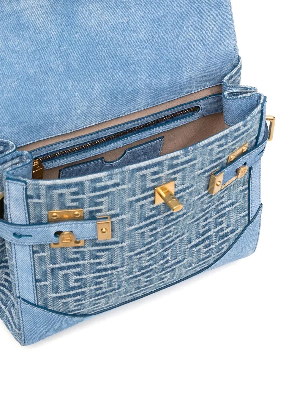 monogram-jacquard denim tote bag - 5