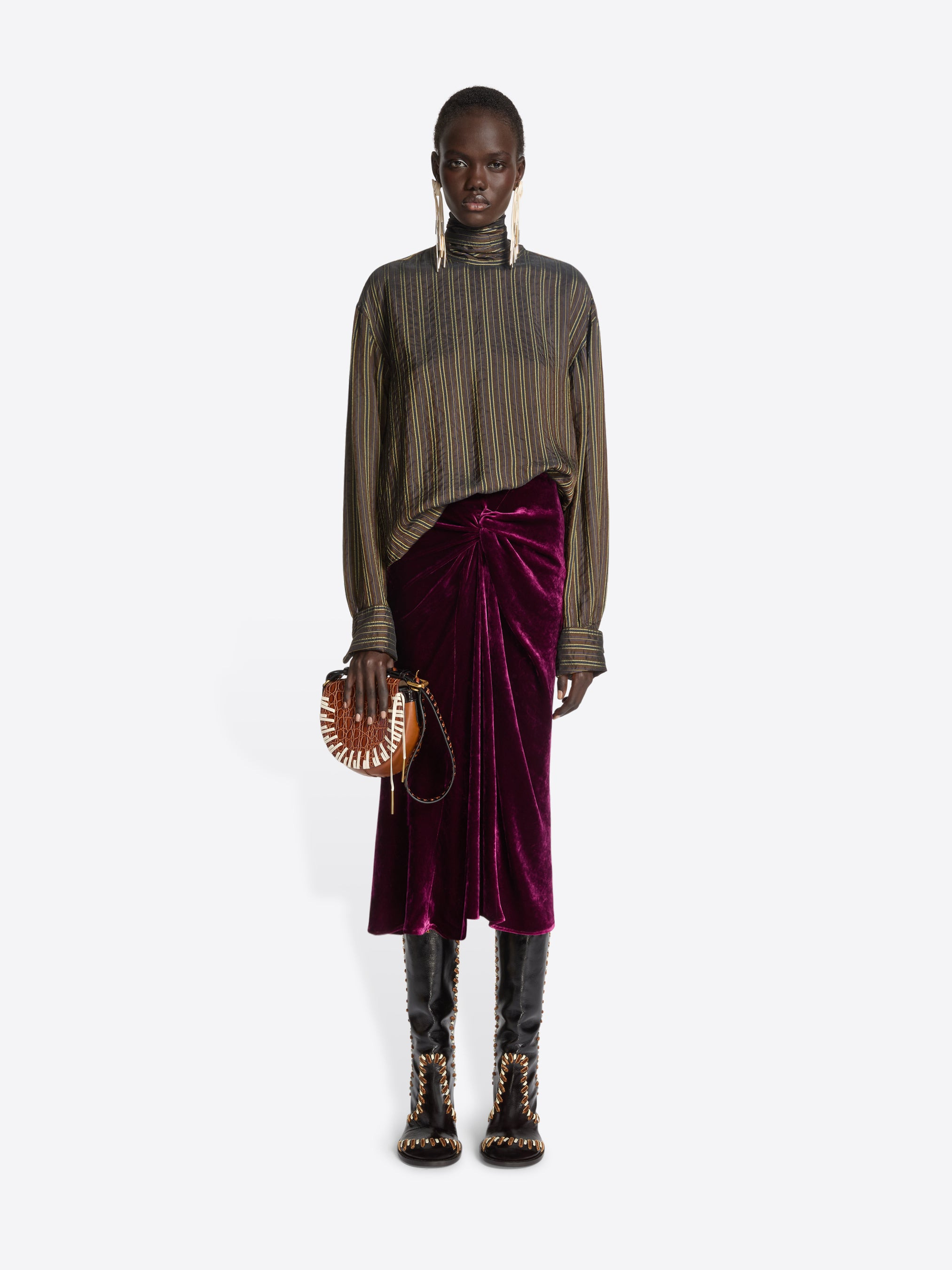 MIDI DRAPED SKIRT - 2