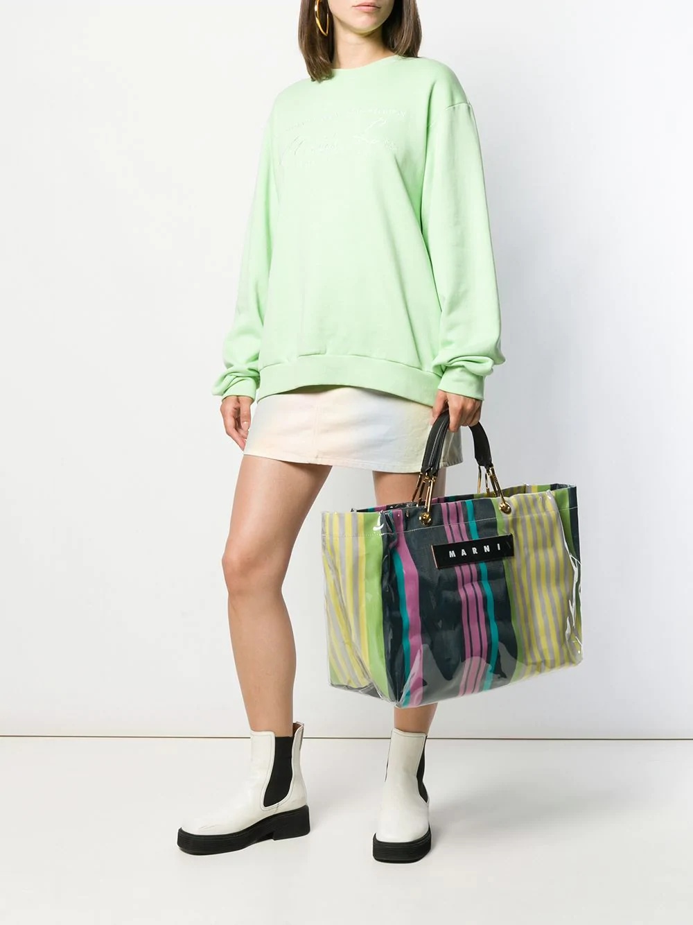 large striped tote bag - 2