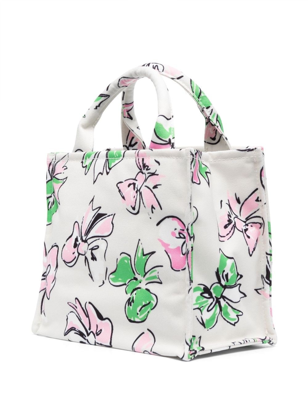 bow-print cotton tote bag - 3