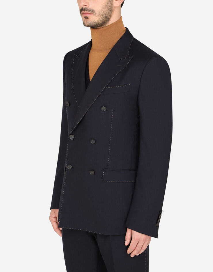 Double-breasted cashmere Taormina-fit jacket - 4