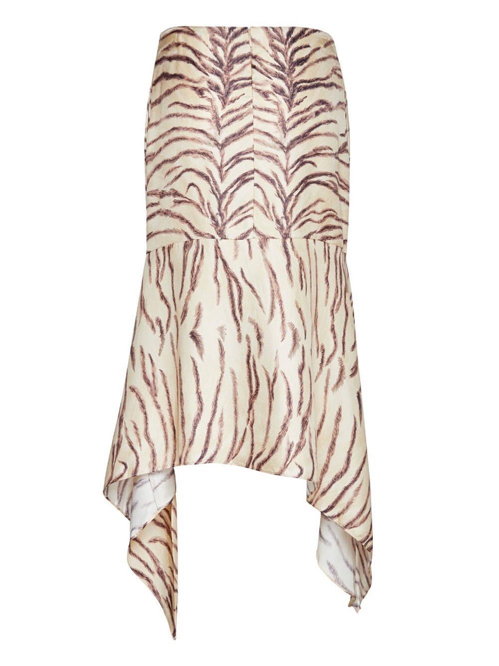 Tiger Print Asymmetric Skirt - 2