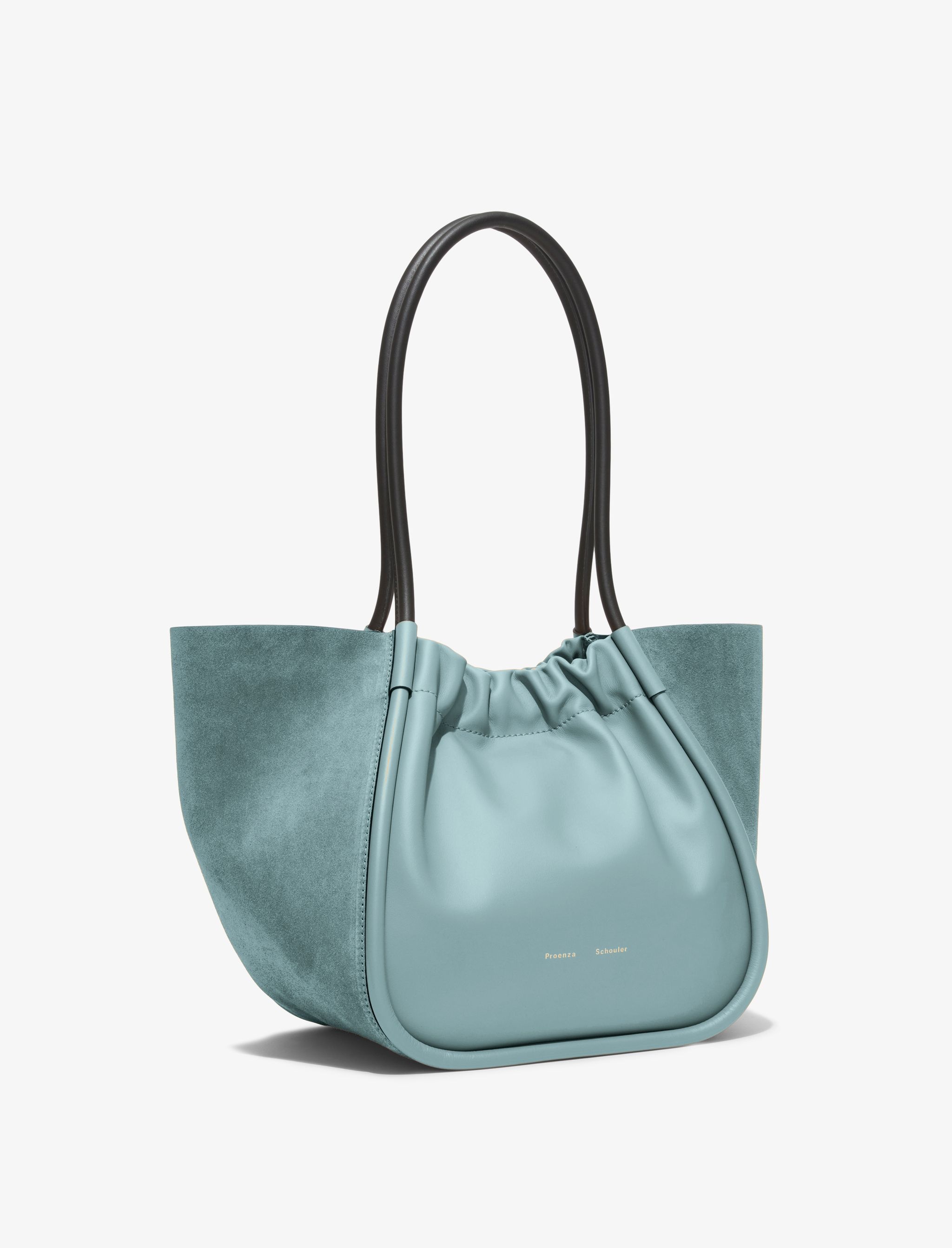 Large Suede Ruched Tote - 2