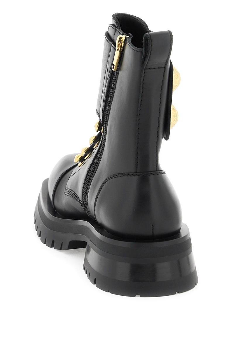 BALMAIN LEATHER RANGER BOOTS WITH MAXI BUTTONS - 3