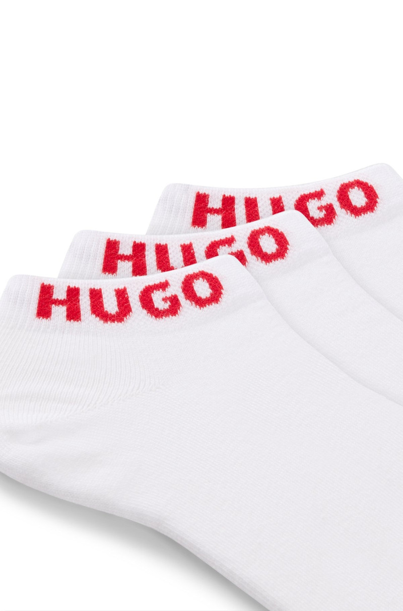 HUGO THREE-PACK OF ANKLE-LENGTH SOCKS WITH LOGO CUFFS outlook