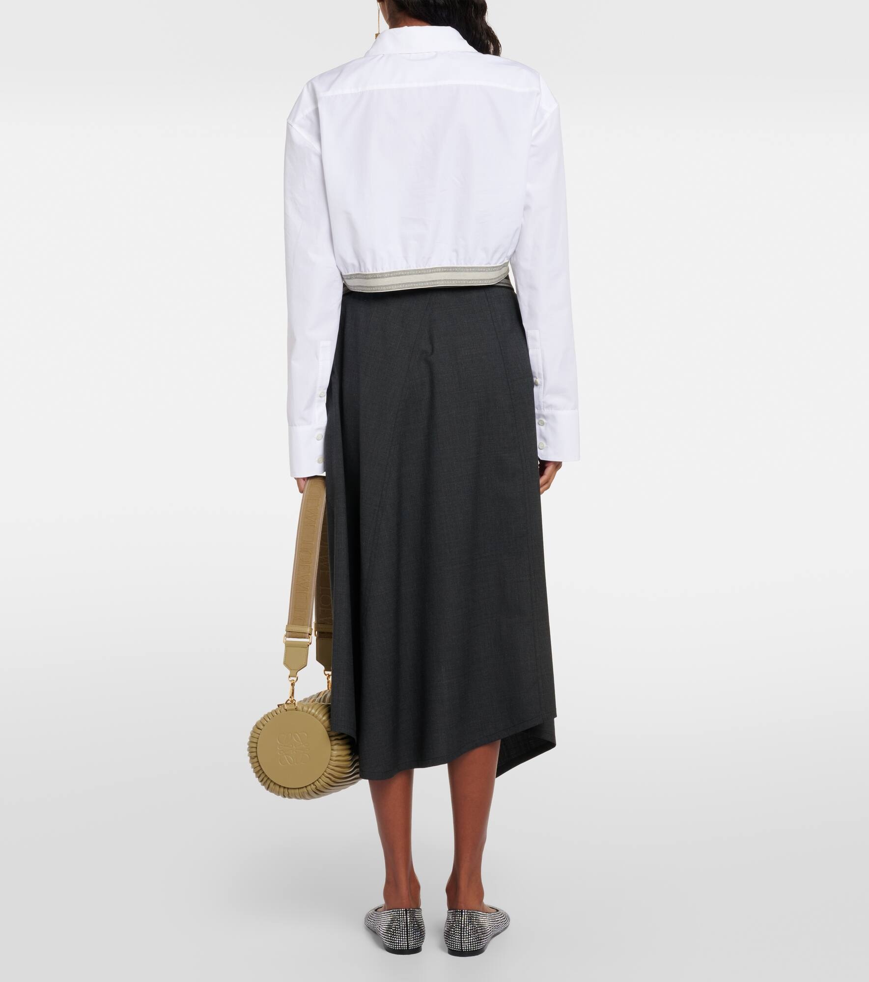 Asymmetric wool midi skirt - 3