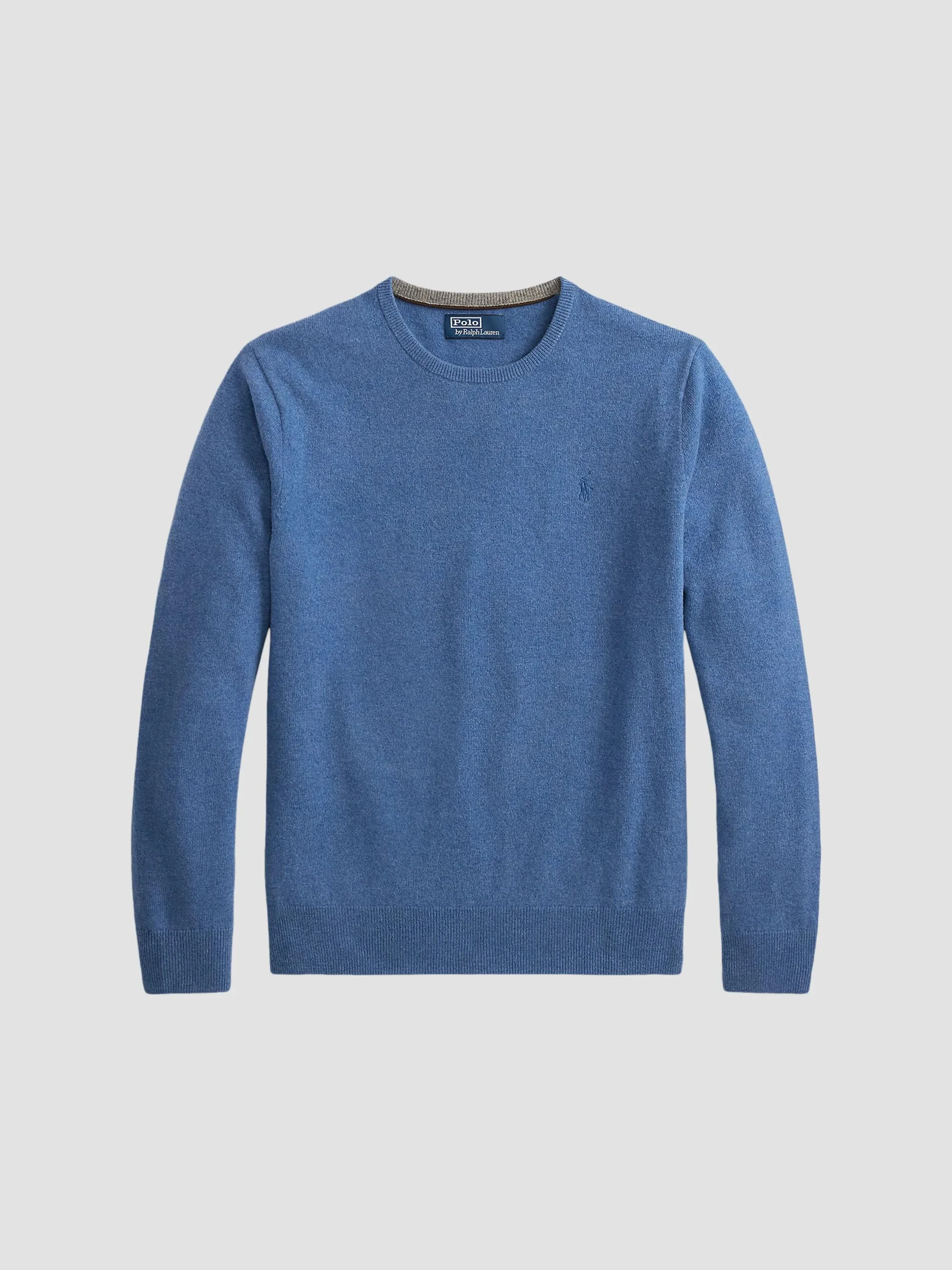Men's Logo-Embroidered Wool Sweater - Blue Borage Heather - 1