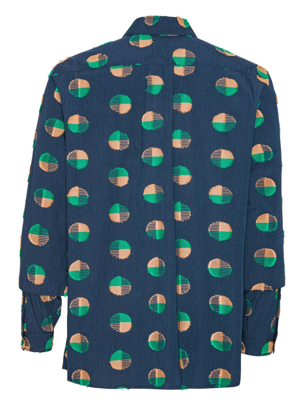 frayed-circle cotton shirt - 2