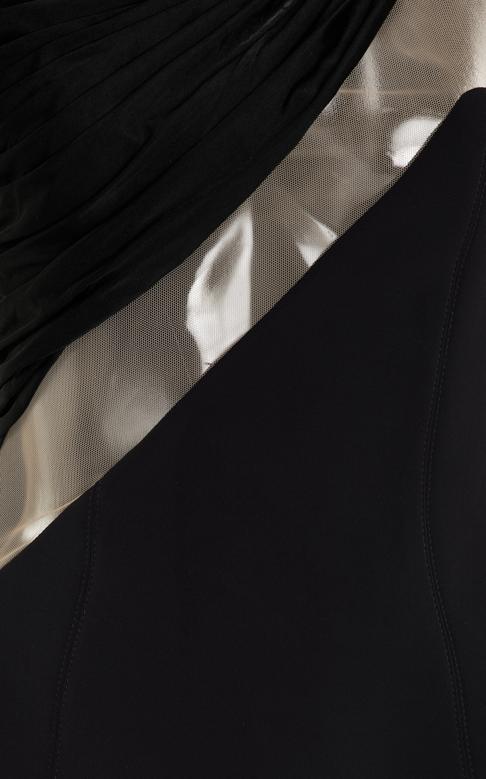 Tulle-Paneled Neoprene Mini Dress black - 5