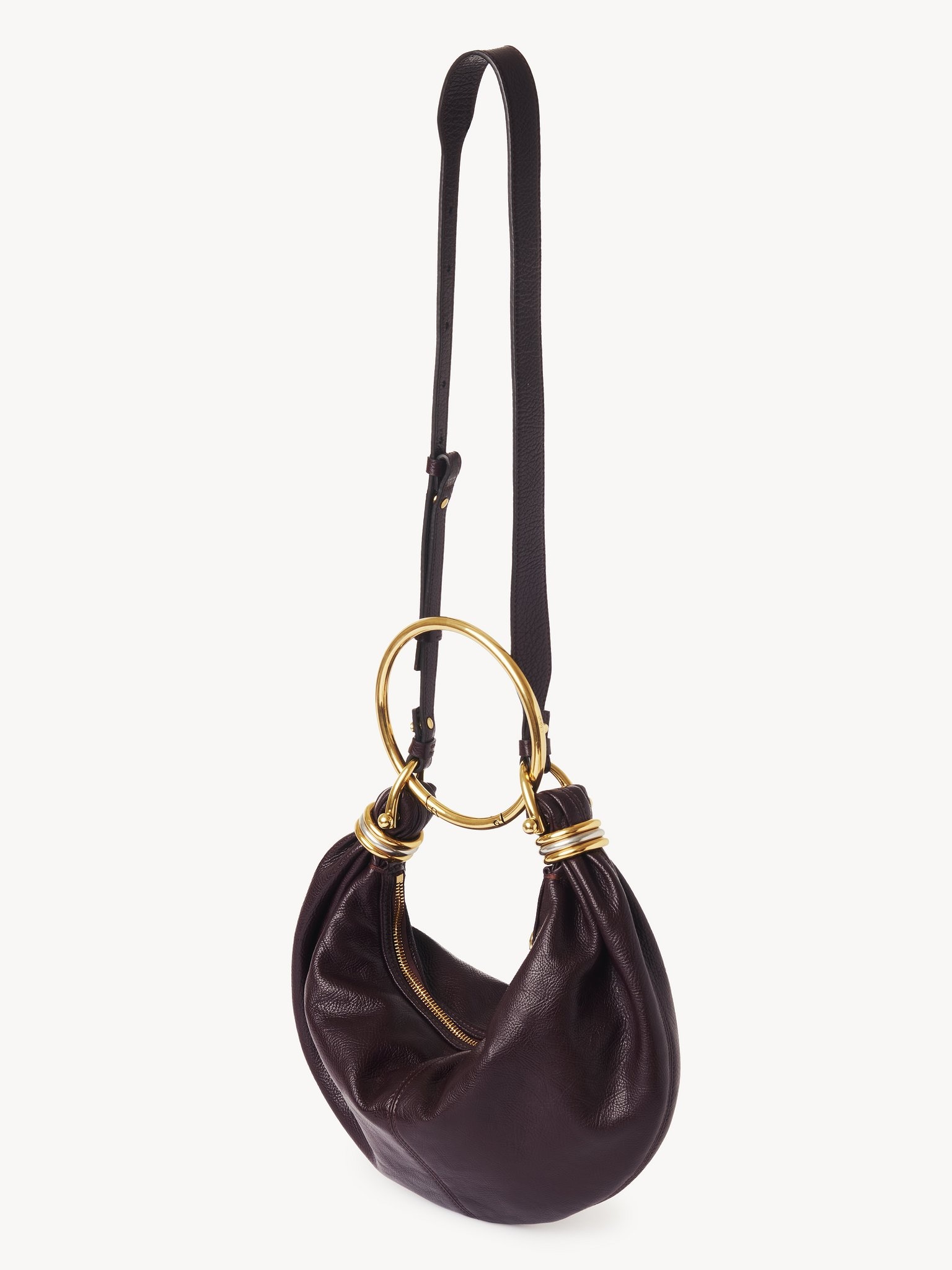 SMALL BRACELET HOBO BAG IN GRAINED LEATHER - 3