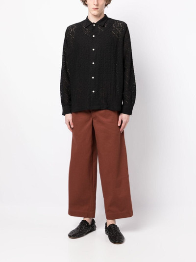 BODE perforated-design long-sleeve shirt outlook