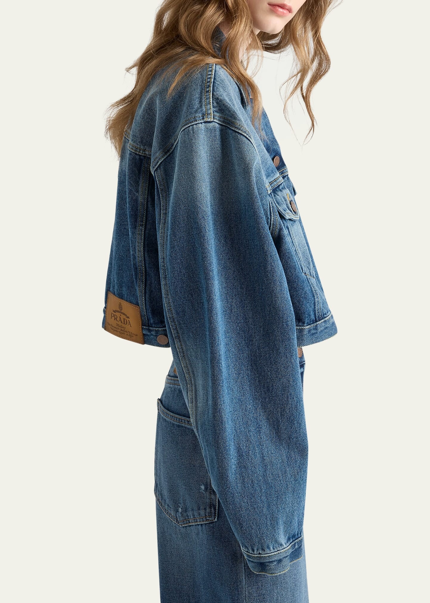 Boxy Denim Blouson Jacket - 4
