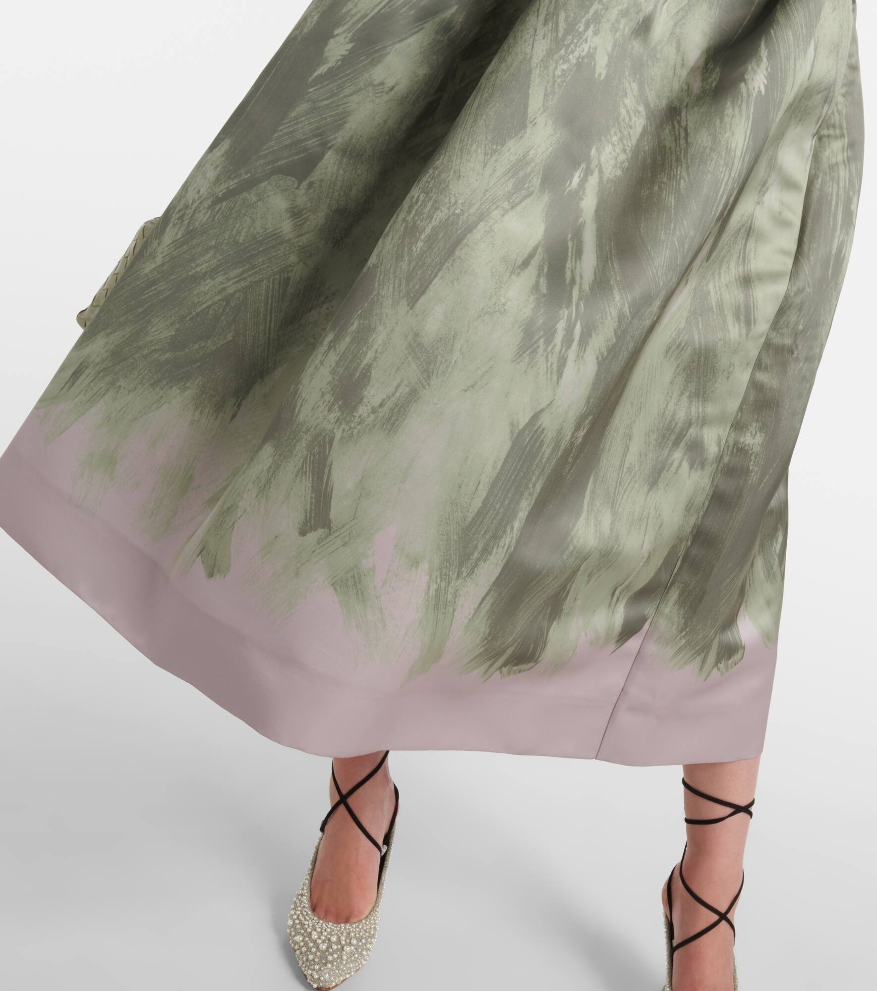Satin midi skirt - 5