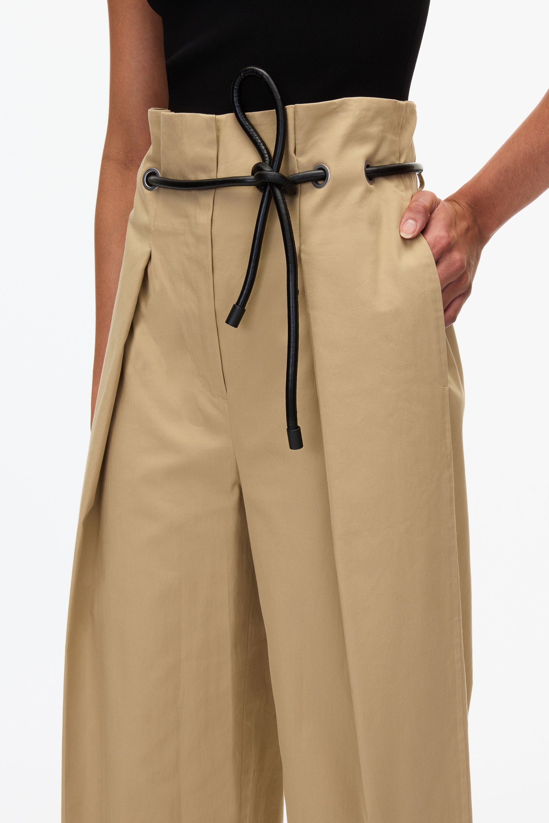 Cropped Wide Leg Origami Trousers - 5