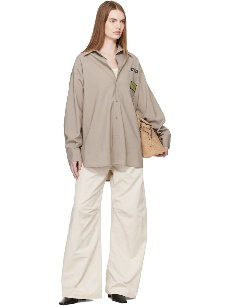 MM6 Maison Margiela Taupe Tailored Wool-Blend Shirt outlook