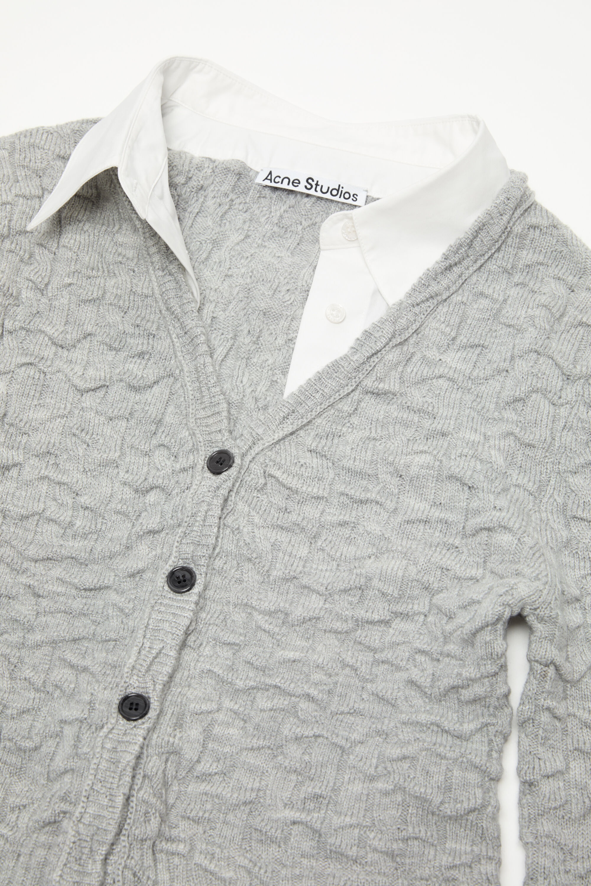 Layered cardigan - Light grey - 4
