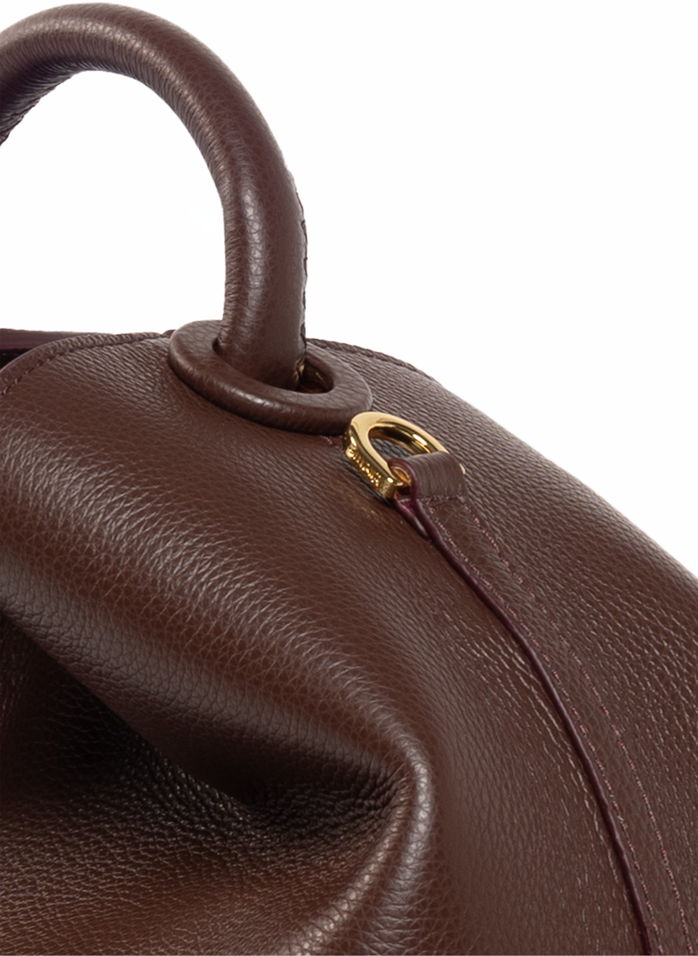 Raisin Pebbled Leather Dark Brown - 5