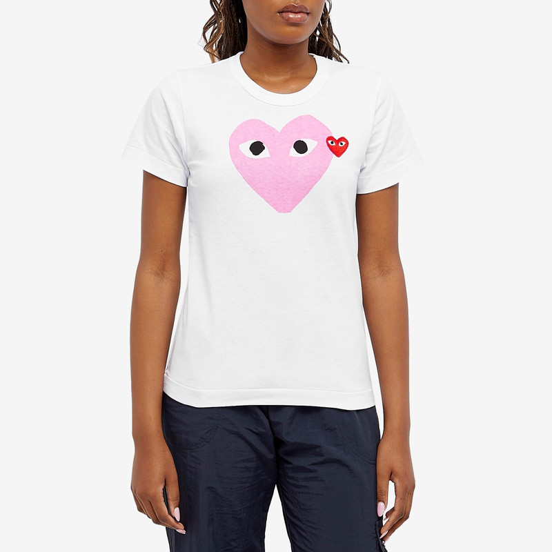 Comme des Garçons PLAY Comme des Garcons Play Women's Double Heart Logo T-Shirt outlook