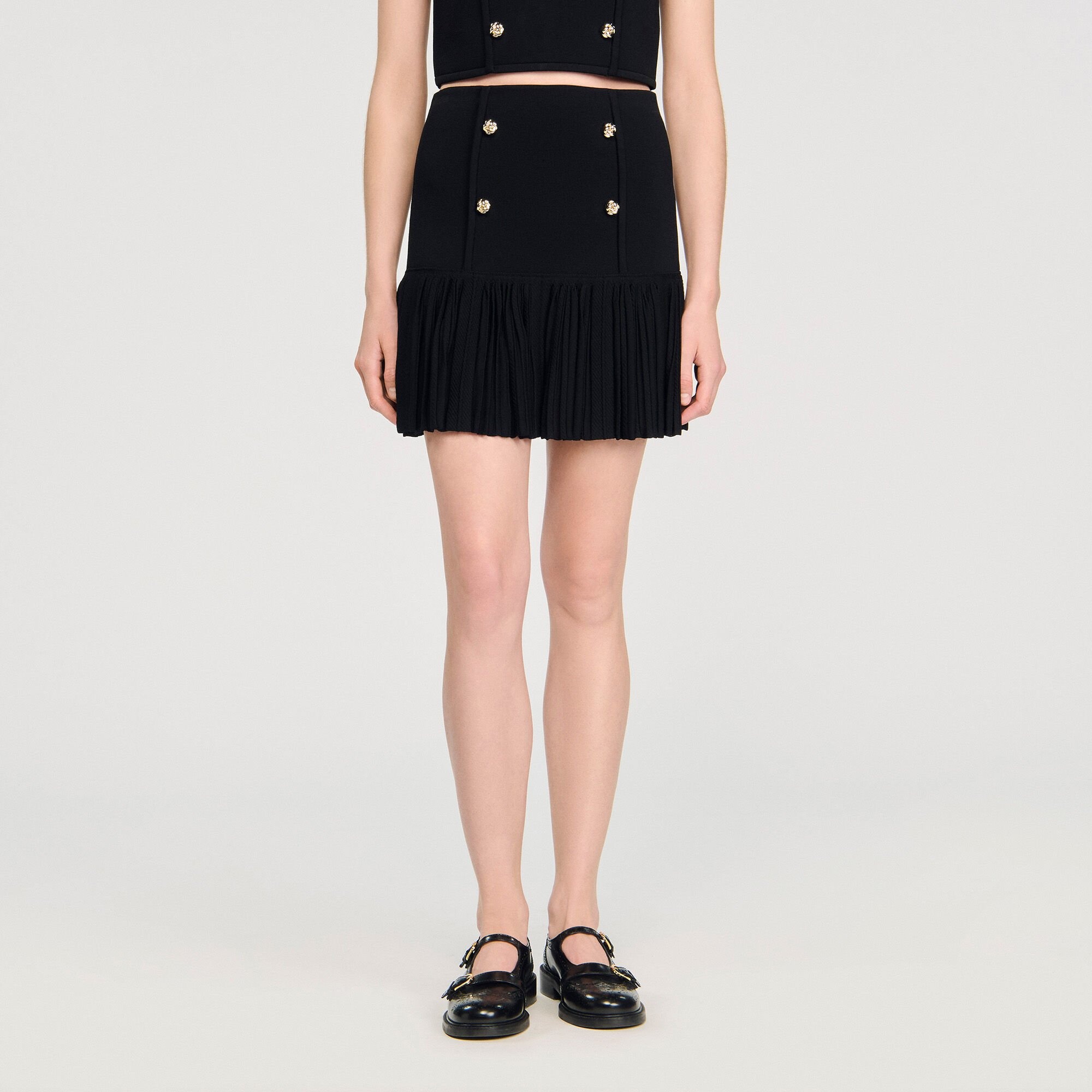 MINI PLEATED KNIT SKIRT - 4
