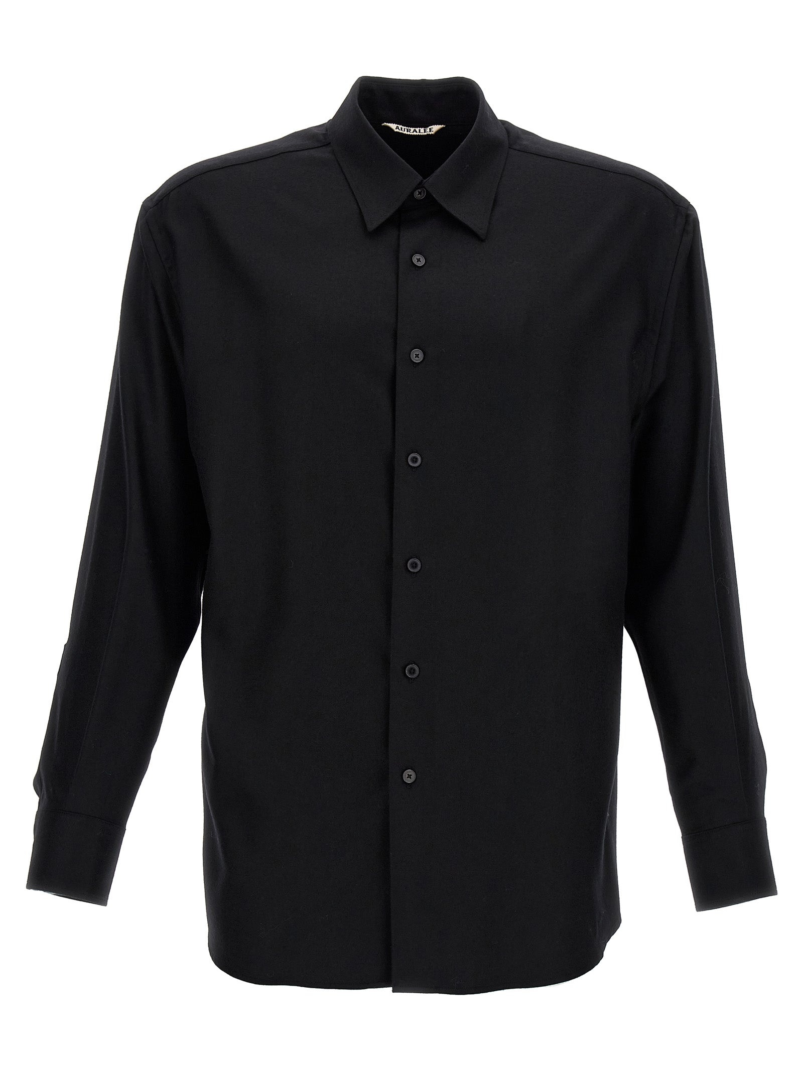 Wool Shirt Shirt, Blouse Black - 1