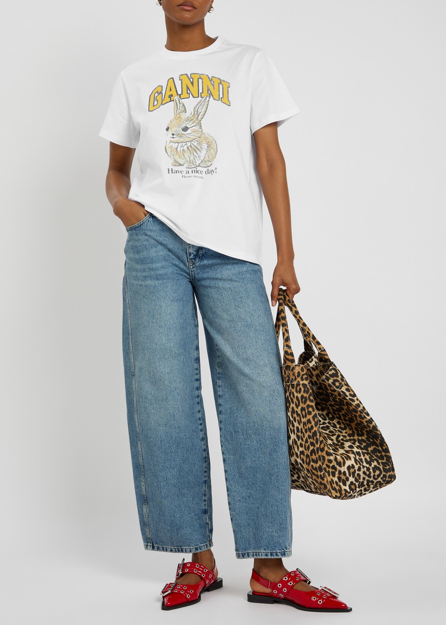 Ganni Printed Cotton T-shirt - 4