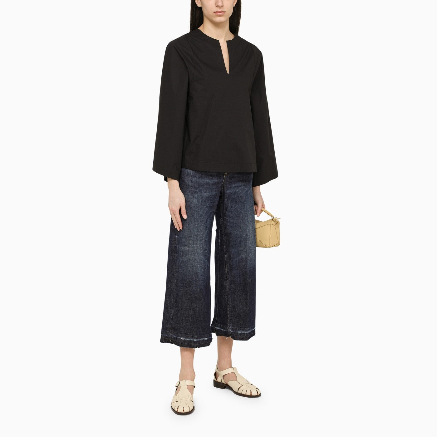 By Malene Birger Wide Black Blouse - 2