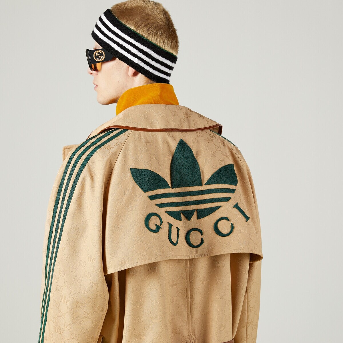 adidas x Gucci belted coat - 4