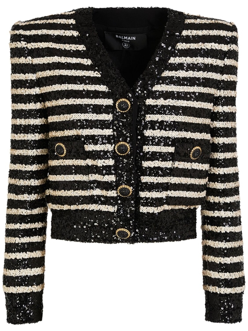 Striped sequined jacket - 1